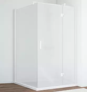 Душевой уголок Vegas Glass AFP-Fis 100*110 01 10 R профиль белый, стекло сатин