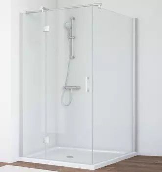 Душевой уголок Vegas Glass AFP-Fis 100*110 07 01 L профиль матовый хром, стекло прозрачное