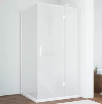 Душевой уголок Vegas Glass AFP-Fis 100*80 01 10 R профиль белый, стекло сатин