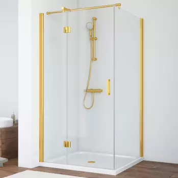 Душевой уголок Vegas Glass AFP-Fis 110*90 09 01 L профиль золото, стекло прозрачное