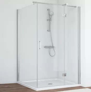 Душевой уголок Vegas Glass AFP-Fis 120*100 08 01 R профиль глянцевый хром, стекло прозрачное