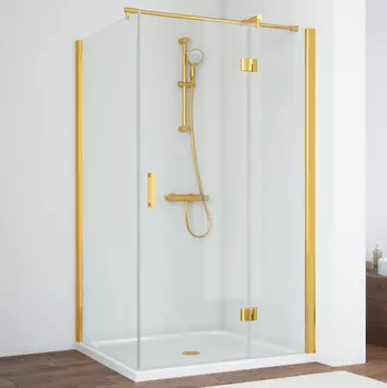 Душевой уголок Vegas Glass AFP-Fis 120*80 09 01 R профиль золото, стекло прозрачное
