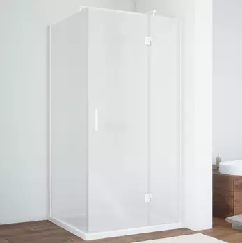 Душевой уголок Vegas Glass AFP-Fis 90*80 01 10 R профиль белый, стекло сатин