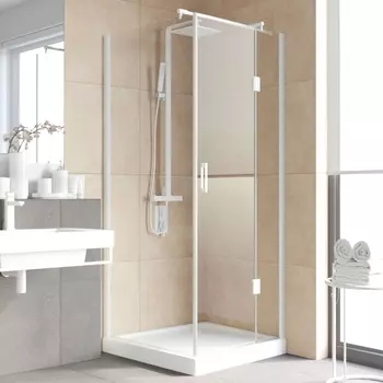 Душевой уголок Vegas Glass AFP-Fis Lux 0090 01 01 R профиль белый, стекло прозрачное