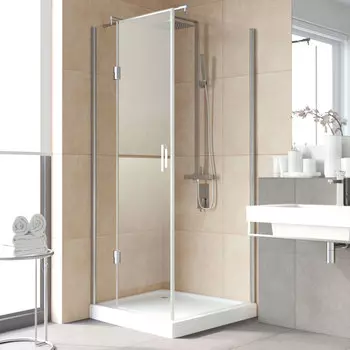 Душевой уголок Vegas Glass AFP-Fis Lux 0090 08 01 L профиль глянцевый хром, стекло прозрачное