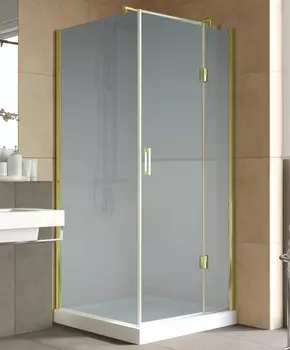 Душевой уголок Vegas Glass AFP-Fis Lux 0090 09 10 R профиль золото, стекло сатин