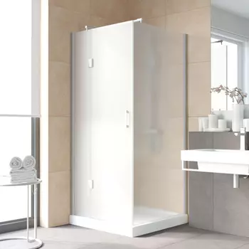 Душевой уголок Vegas Glass AFP-Fis Lux 100*90 07 10 L профиль матовый хром, стекло сатин