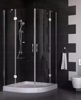 Душевой уголок Vegas Glass AFS 0100 08 01 профиль глянцевый хром, стекло прозрачное