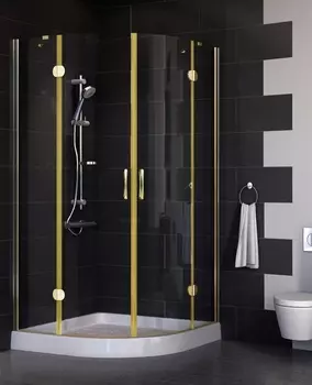 Душевой уголок Vegas Glass AFS 0100 09 01 профиль золото, стекло прозрачное