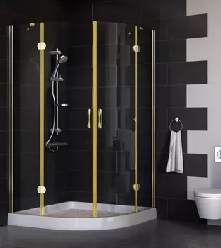 Душевой уголок Vegas Glass AFS 0110 09 01 профиль золото, стекло прозрачное