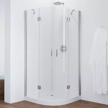 Душевой уголок Vegas Glass AFS 100 08 01 профиль глянцевый хром, стекло прозрачное