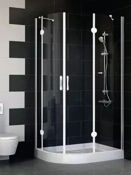 Душевой уголок Vegas Glass AFS-F 100*80 01 01 R профиль белый, стекло прозрачное