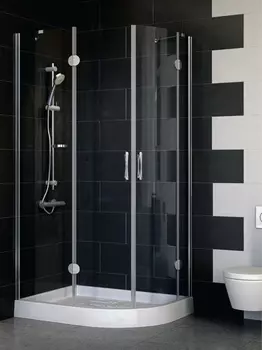 Душевой уголок Vegas Glass AFS-F 100*80 07 01 L профиль матовый хром, стекло прозрачное