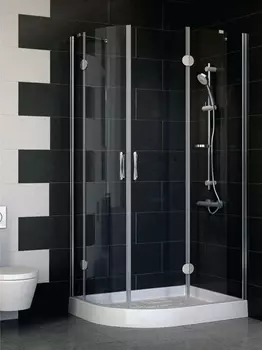 Душевой уголок Vegas Glass AFS-F 100*80 07 01 R профиль матовый хром, стекло прозрачное