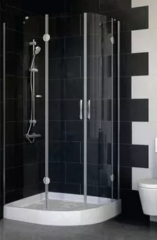 Душевой уголок Vegas Glass AFS-F 100*90 07 01 L профиль матовый хром, стекло прозрачное