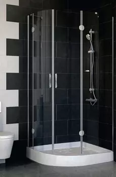 Душевой уголок Vegas Glass AFS-F 100*90 07 01 R профиль матовый хром, стекло прозрачное