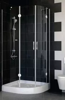 Душевой уголок Vegas Glass AFS-F 100*90 08 01 L профиль глянцевый хром, стекло прозрачное