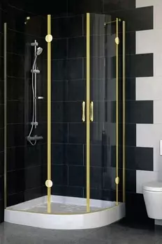 Душевой уголок Vegas Glass AFS-F 100*90 09 01 L профиль золото, стекло прозрачное