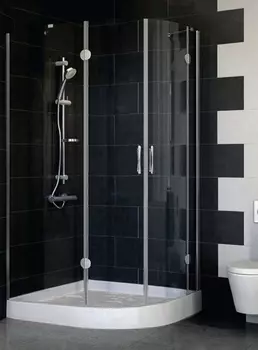 Душевой уголок Vegas Glass AFS-F 110*100 07 01 L профиль матовый хром, стекло прозрачное