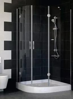 Душевой уголок Vegas Glass AFS-F 110*100 07 01 R профиль матовый хром, стекло прозрачное