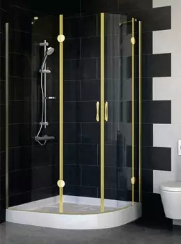 Душевой уголок Vegas Glass AFS-F 110*100 09 01 L профиль золото, стекло прозрачное