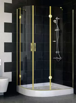 Душевой уголок Vegas Glass AFS-F 110*100 09 01 R профиль золото, стекло прозрачное