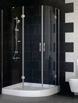 Душевой уголок Vegas Glass AFS-F 110*90 07 01 L профиль матовый хром, стекло прозрачное