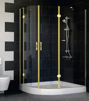 Душевой уголок Vegas Glass AFS-F 120*100 09 01 R профиль золото, стекло прозрачное