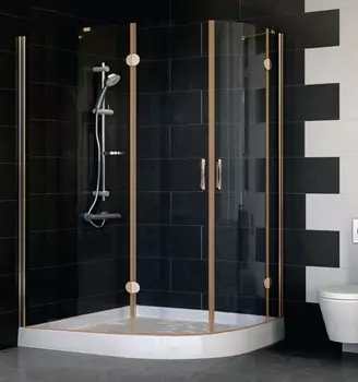 Душевой уголок Vegas Glass AFS-F 120*110 05 01 L профиль бронза, стекло прозрачное