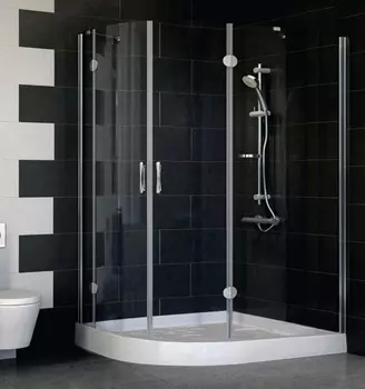 Душевой уголок Vegas Glass AFS-F 120*110 07 01 R профиль матовый хром, стекло прозрачное