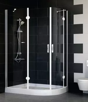 Душевой уголок Vegas Glass AFS-F 120*80 01 01 L профиль белый, стекло прозрачное