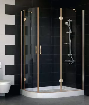 Душевой уголок Vegas Glass AFS-F 120*80 05 01 R профиль бронза, стекло прозрачное