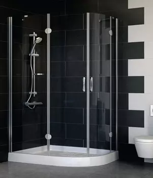 Душевой уголок Vegas Glass AFS-F 120*80 07 01 L профиль матовый хром, стекло прозрачное