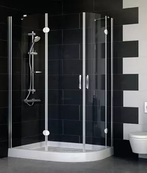 Душевой уголок Vegas Glass AFS-F 120*80 08 01 L профиль глянцевый хром, стекло прозрачное