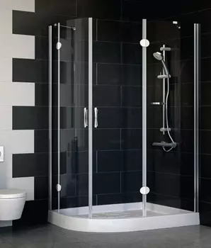 Душевой уголок Vegas Glass AFS-F 120*80 08 01 R профиль глянцевый хром, стекло прозрачное