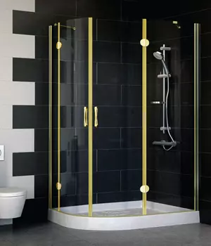 Душевой уголок Vegas Glass AFS-F 120*80 09 01 R профиль золото, стекло прозрачное