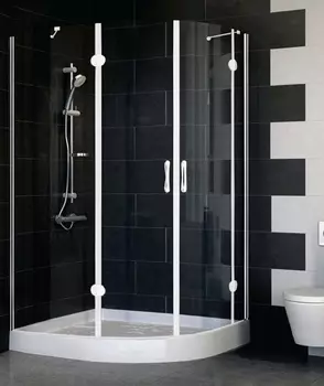 Душевой уголок Vegas Glass AFS-F 120*90 01 01 L профиль белый, стекло прозрачное