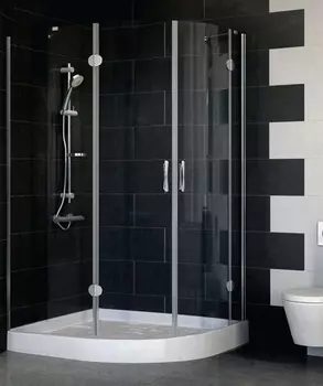 Душевой уголок Vegas Glass AFS-F 120*90 07 01 L профиль матовый хром, стекло прозрачное