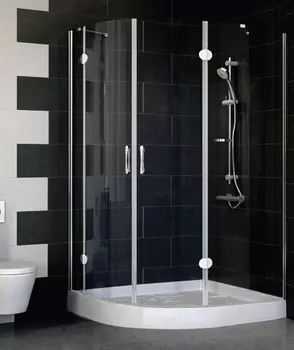 Душевой уголок Vegas Glass AFS-F 120*90 08 01 R профиль глянцевый хром, стекло прозрачное