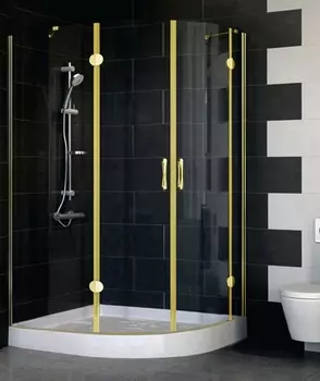 Душевой уголок Vegas Glass AFS-F 120*90 09 01 L профиль золото, стекло прозрачное