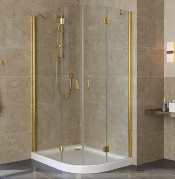 Душевой уголок Vegas Glass AFS-F Lux 100*80 09 01 L профиль золото, стекло прозрачное