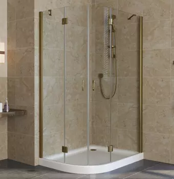 Душевой уголок Vegas Glass AFS-F Lux 100*90 05 01 R профиль бронза, стекло прозрачное