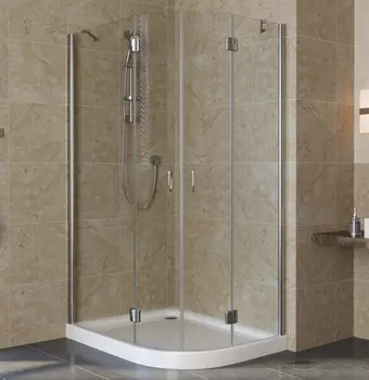 Душевой уголок Vegas Glass AFS-F Lux 100*90 08 01 L профиль глянцевый хром, стекло прозрачное