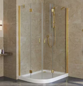 Душевой уголок Vegas Glass AFS-F Lux 100*90 09 01 R профиль золото, стекло прозрачное