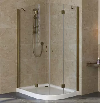 Душевой уголок Vegas Glass AFS-F Lux 110*100 05 01 L профиль бронза, стекло прозрачное