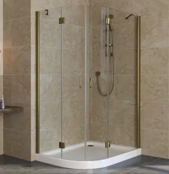 Душевой уголок Vegas Glass AFS-F Lux 110*100 05 01 R профиль бронза, стекло прозрачное