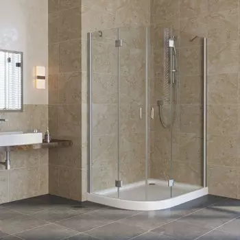 Душевой уголок Vegas Glass AFS-F Lux 110*100 07 01 R профиль матовый хром, стекло прозрачное