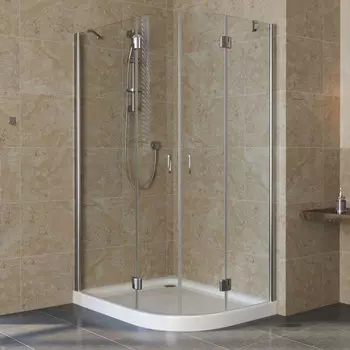 Душевой уголок Vegas Glass AFS-F Lux 110*100 08 01 L профиль глянцевый хром, стекло прозрачное