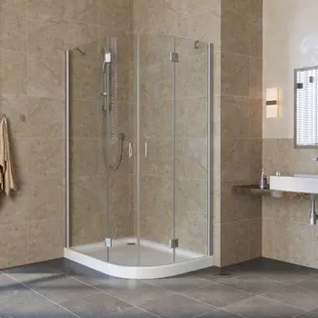 Душевой уголок Vegas Glass AFS-F Lux 110*80 07 01 L профиль матовый хром, стекло прозрачное