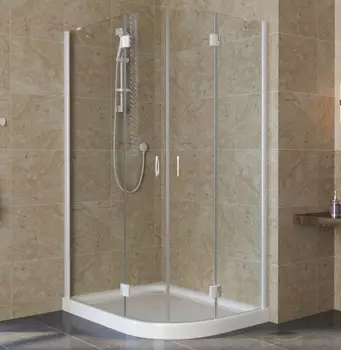 Душевой уголок Vegas Glass AFS-F Lux 110*90 01 01 L профиль белый, стекло прозрачное